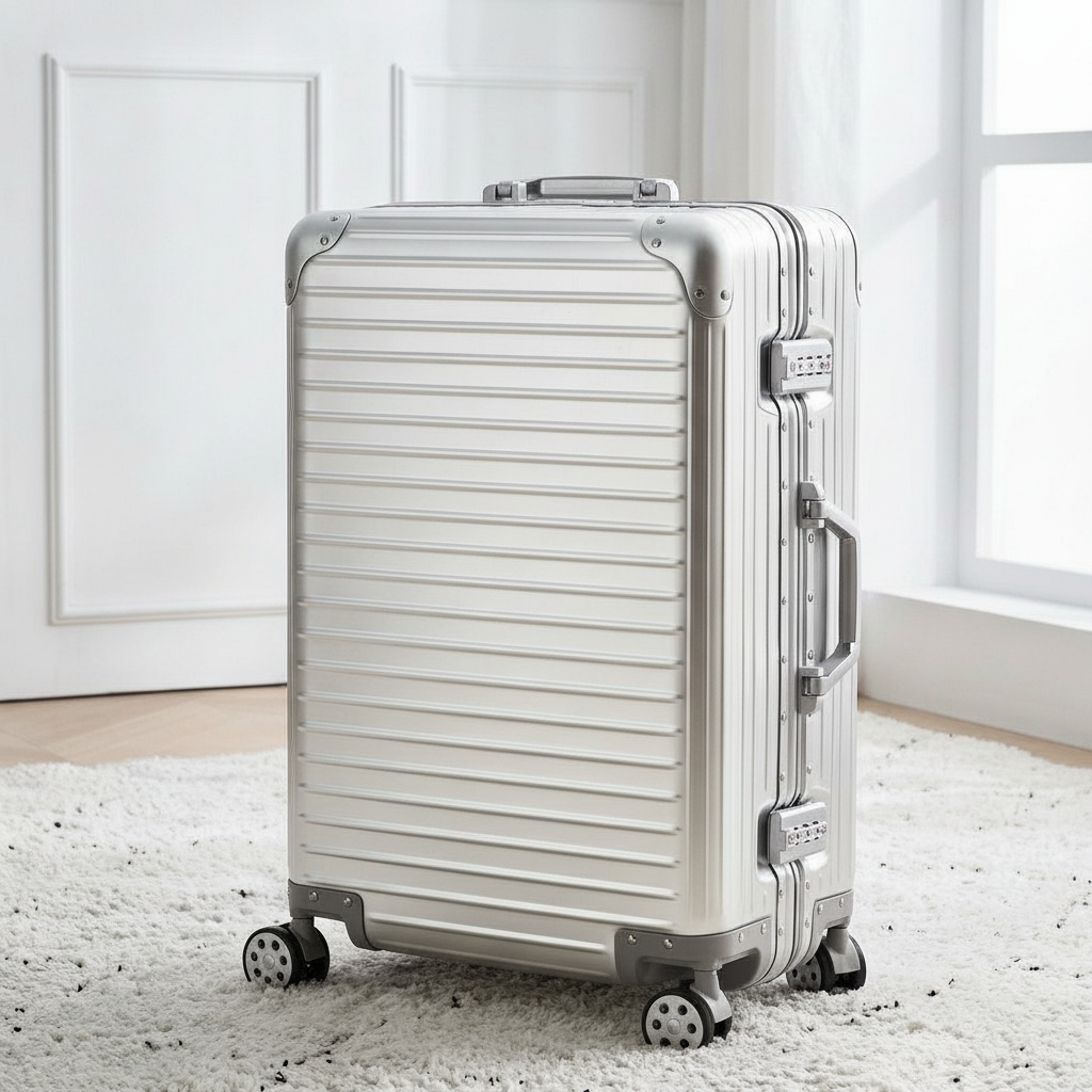 Aluminum Frame Luxury Travel Suitcase – Heavy Duty Hard Shell Trunk with TSA Lock
