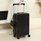 Premium Front-Opening Carry-On Suitcase – Wide Handle Tech Trolley with USB Port